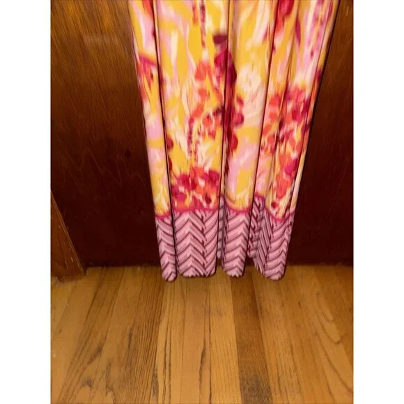 Wisp Womens Floral Pink And Yellow Maxi Dress Size 8 - Picture 3 of 8